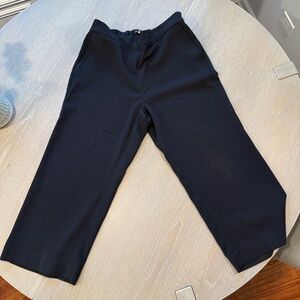 LOFT Elegant Black Cropped Wide Leg Pants